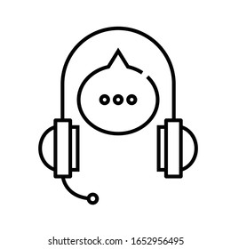 Audio speech line icon, concept sign, outline vector illustration, linear symbol.