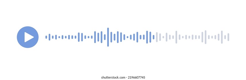 Audiosprechgeräuschwellenleitung. Mobile Messaging-App-Chat-Soundleiste. Schallwelle der Stimme. Aufnahme der Musik-Player-Schnittstelle. Equalizer Icon mit Spektrumrauschen. Vektorgrafik.