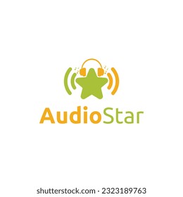 Diseño de logotipo de estrella de audio