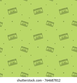 Audio Stereo Cassette Seamless Pattern Retro Background