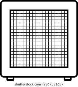 Audio studio flat icon vector. Guitar bass analog amplifier icon. 