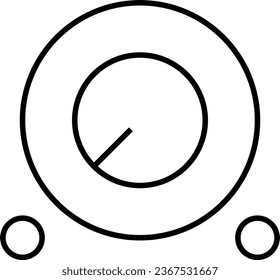 Audio studio flat icon vector. Potentiometer knob. Potentio volume level setting with indicator. Audio mixer control button.