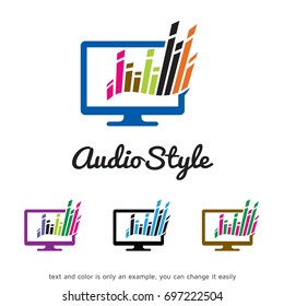 Audio Style Logo Template Design Vector, Emblem, Design Concept, Creative Symbol, Icon