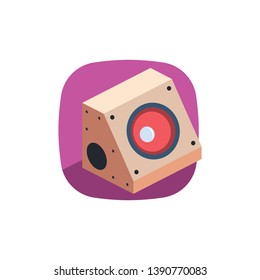 Audio Subwoofer. Vector 3d isometric color icon new flat style. Creative illustration, idea for infographics.
