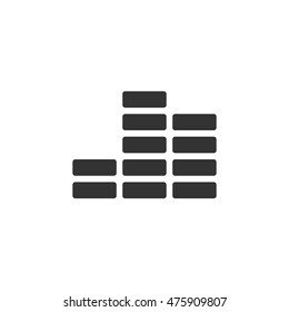 Audio symbol icon in single grey color. Computer data music streaming online download car audio interface