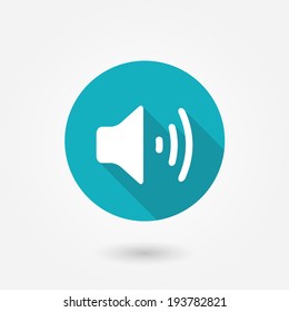 Audio Symbol Icon. Volume Icon, Vector Illustration. Flat Design Style