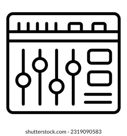 Audio synthesizer icon outline vector. Dj music. Keyboard instrument