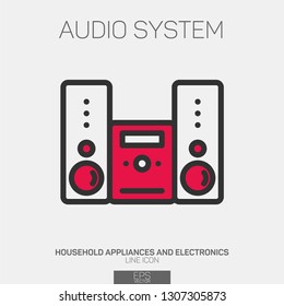 Audio System line icon two colors