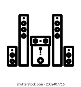 Icono de altavoces del sistema de audio. Diseño de contorno negrita con ancho de trazo editable. Ilustración vectorial.