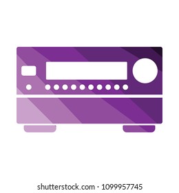 Audio system speakers icon. Flat color design. Vector illustration.