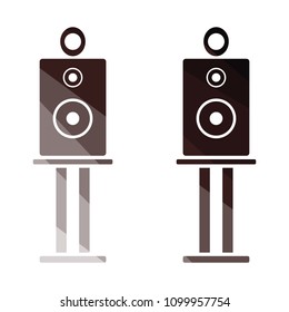 Audio system speakers icon. Flat color design. Vector illustration.