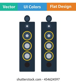 Audio system speakers icon. Flat color design. Vector illustration.