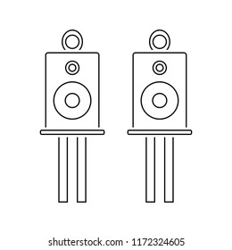 Audio system speakers icon. Thin line design. Vector illustration.