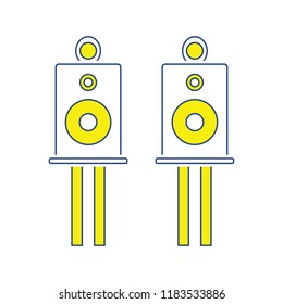 Audio system speakers icon. Thin line design. Vector illustration.