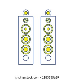 Audio system speakers icon. Thin line design. Vector illustration.