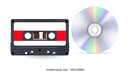 Audio tape cassette and a compact disc