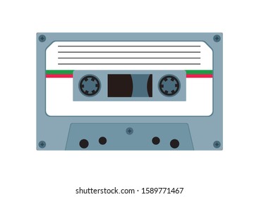 Audio tape. Audio cassette isolated on white background. Vector illustration of audio tape