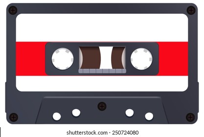 Audio tape cassette - vector isolated
