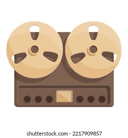 Vector de dibujos animados de iconos de cinta de audio. Música antigua. Radio de dispositivo