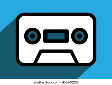 Audio tape icon on colorful background