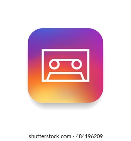 Audio tape icon vector, clip art. Also useful as logo, square app icon, web element, symbol, silhouette and illustration.