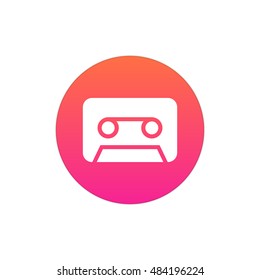 Audio tape icon vector, clip art. Also useful as logo, circle app icon, web element, symbol, silhouette and illustration.