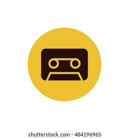 Audio tape icon vector, clip art. Also useful as logo, circle app icon, web element, symbol, silhouette and illustration.