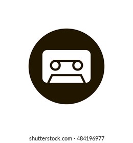 Audio tape icon vector, clip art. Also useful as logo, circle app icon, web element, symbol, silhouette and illustration.