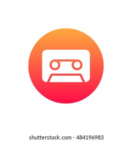 Audio tape icon vector, clip art. Also useful as logo, circle app icon, web element, symbol, silhouette and illustration.