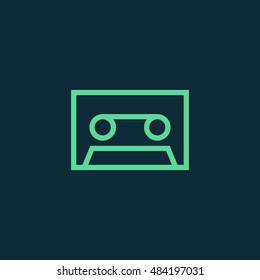 Audio tape icon vector, clip art. Also useful as logo, web element, symbol, silhouette and illustration.