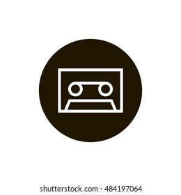 Audio tape icon vector, clip art. Also useful as logo, circle app icon, web element, symbol, silhouette and illustration.