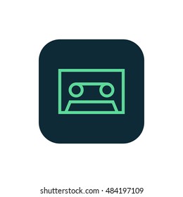 Audio tape icon vector, clip art. Also useful as logo, square app icon, web element, symbol, silhouette and illustration.