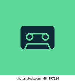 Audio tape icon vector, clip art. Also useful as logo, web element, symbol, silhouette and illustration.