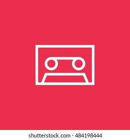 Audio tape icon vector, clip art. Also useful as logo, web element, symbol, silhouette and illustration.