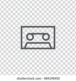 Audio tape icon vector, clip art. Also useful as logo, web element, transparent symbol, silhouette and illustration.