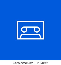 Audio tape icon vector, clip art. Also useful as logo, web element, symbol, silhouette and illustration.