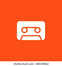 Audio tape icon vector, clip art. Also useful as logo, web element, symbol, silhouette and illustration.