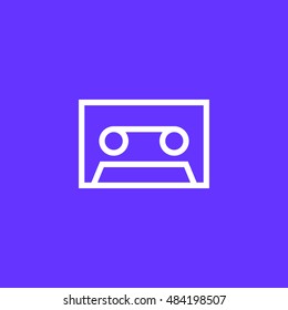 Audio tape icon vector, clip art. Also useful as logo, web element, symbol, silhouette and illustration.