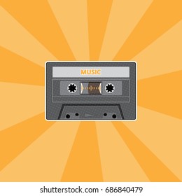 audio tape pop art vector illustration 