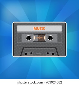 audio tape pop art vector illustration