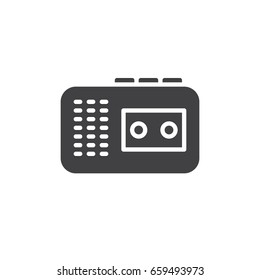 Audio tape recorder icon vector, filled flat sign, solid pictogram isolated on white. Symbol, logo illustration. Pixel perfect