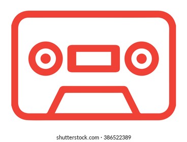 Audio tape red icon
