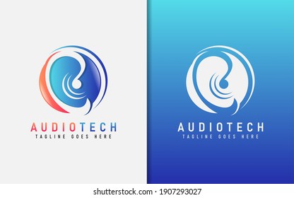 Audio Tech Modern Logo Design. Usable For Business, Community, Foundation, Services Company. Vector Logo Design Illustration.
