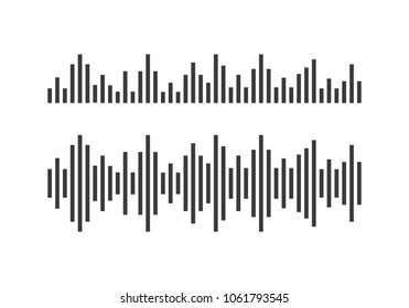 Audio technology, music sound waves vector icon illustration