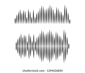 Audio technology, music sound waves vector icon illustration