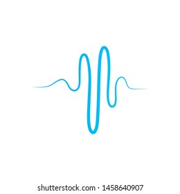 Audio technology, music sound waves vector icon illustration