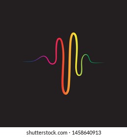 Audio technology, music sound waves vector icon illustration