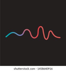 Audio technology, music sound waves vector icon illustration