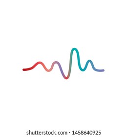Audio technology, music sound waves vector icon illustration