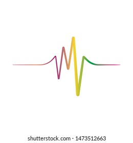 Audio technology, music sound waves vector icon illustration